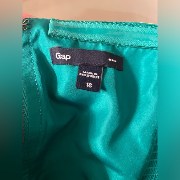 GAP Women Strapless Green Floral Dress Sz-18 - Picture 6 of 9